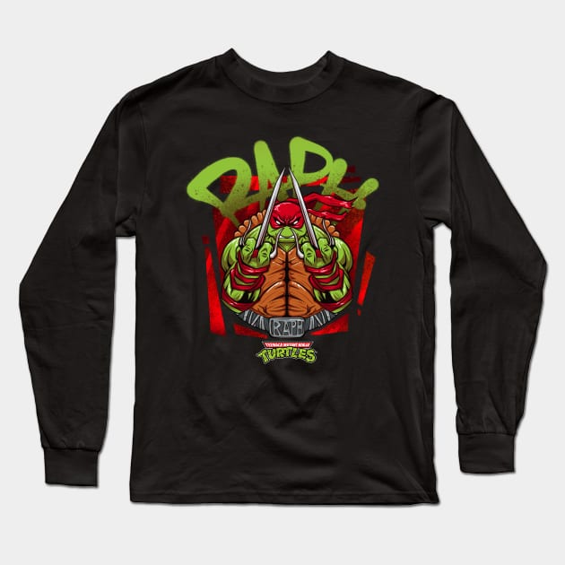 Teenage Mutant Ninja Turtles Raph - Graffiti Style Long Sleeve T-Shirt by KNTG